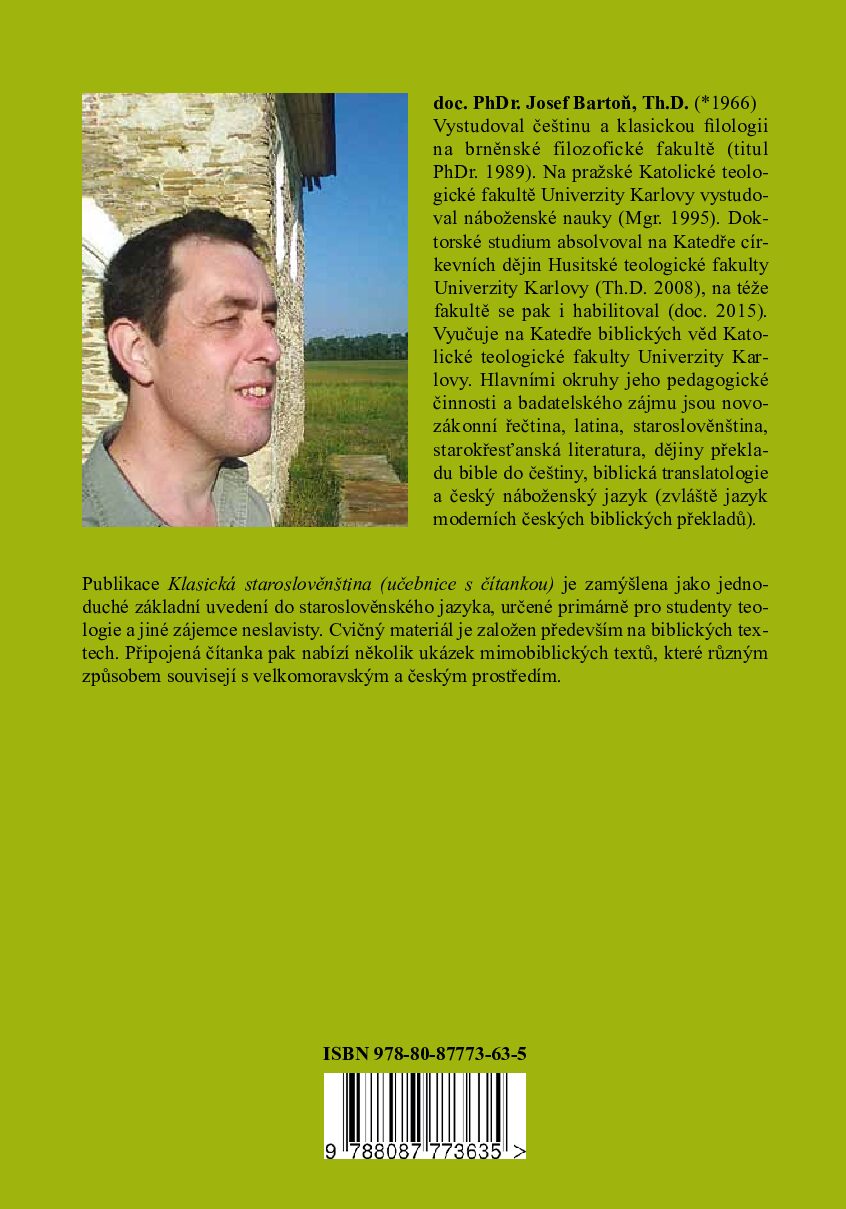 Bartoň, Josef: Klasická staroslověnština (učebnice s čítankou) - Obrázek 2
